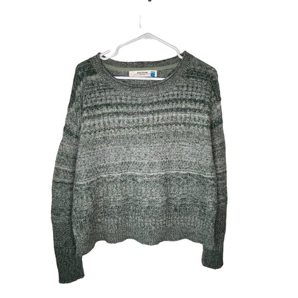 Anthropologie Sparrow Long Sleeve Sweater Crewneck Green Knit Regular Size M - Picture 1 of 5